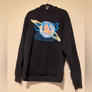 Men’s Jaden Smith CTV3 Black Hoodie with Blue Graphic Size L